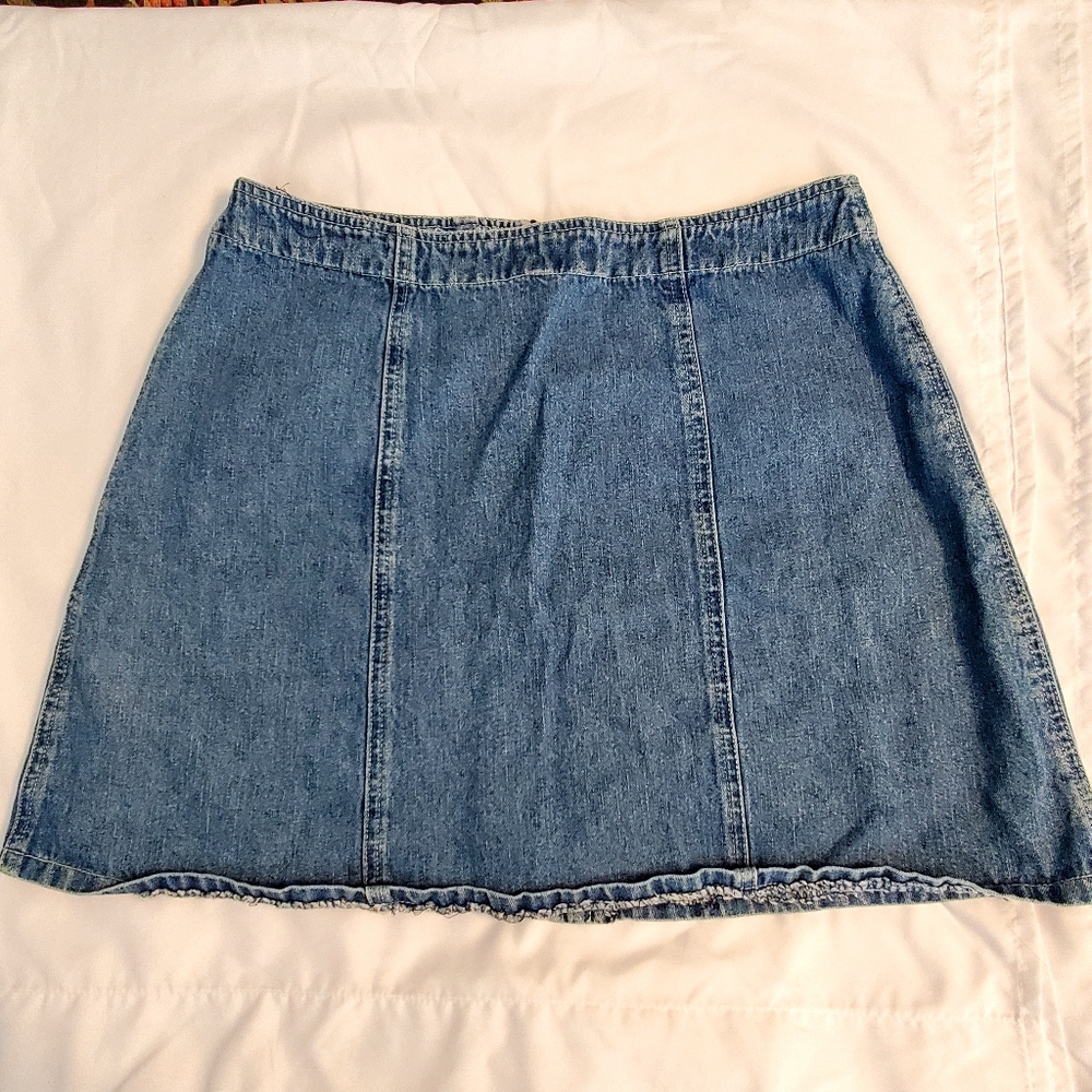 Vintage Express Denim Zip Skirt - Picture 2 of 3